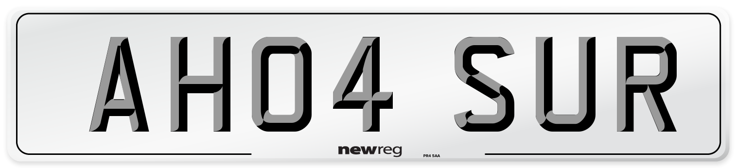 AH04 SUR Number Plate from New Reg